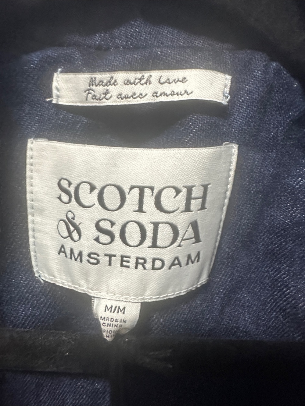 Scotch & Soda Dark Blue Double-Breasted Denim Jacket Sz M - Picture 5 of 10